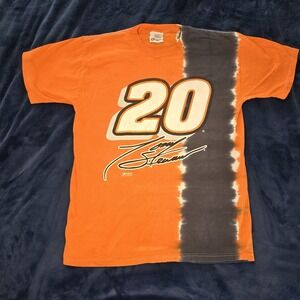 Tony Stewart #20 NASCAR Tie‎ Dye Orange T-Shirt Vintage 2001 Y2K Size Large Tee